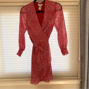 Sweet Storm Red Floral Wrap Dress - Small